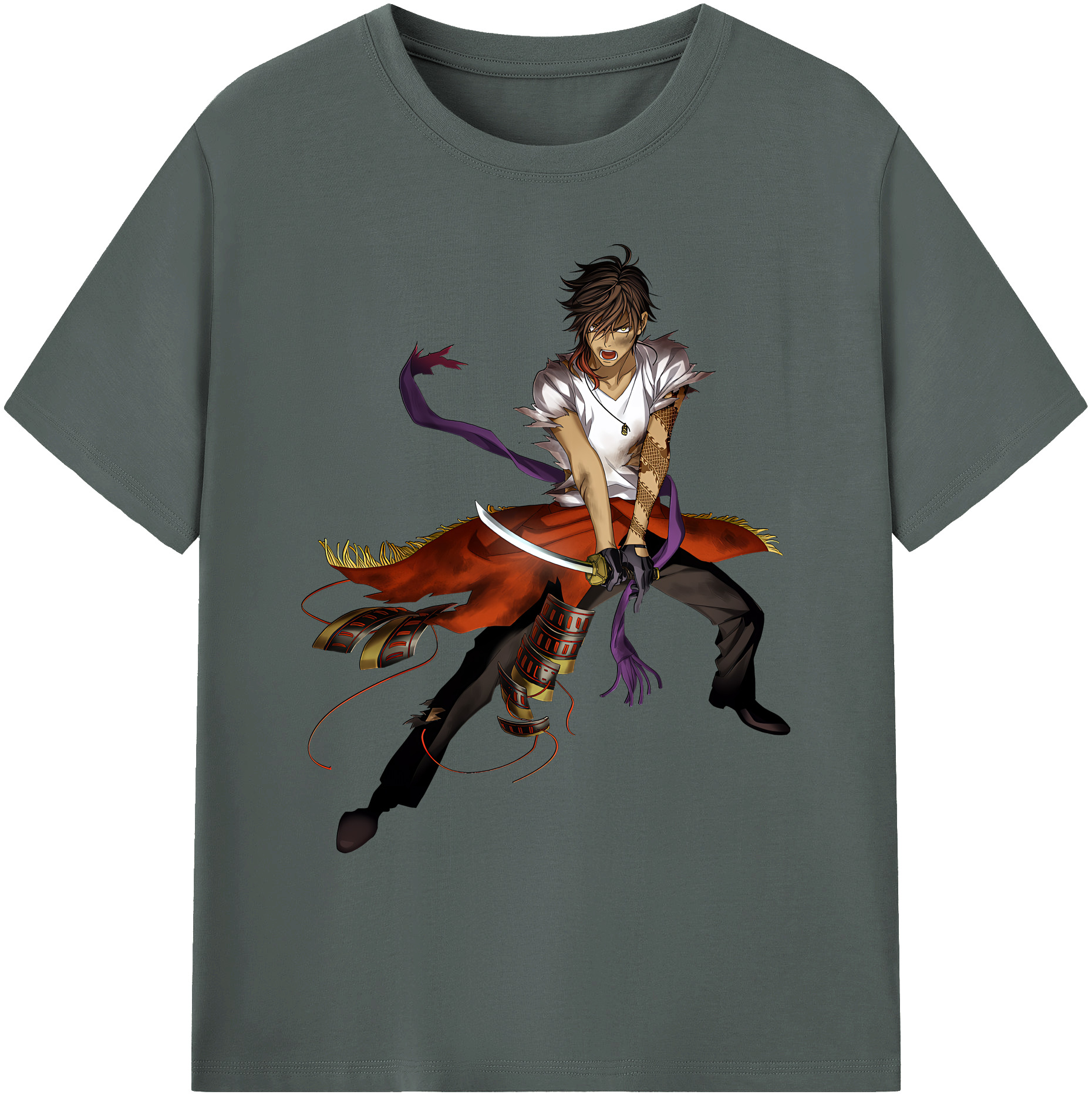 （画像用） 刀剣乱舞 Touken Ranbu 綿100％ メンズ半袖Tシャツ｜肌触りやわらか＆通気性